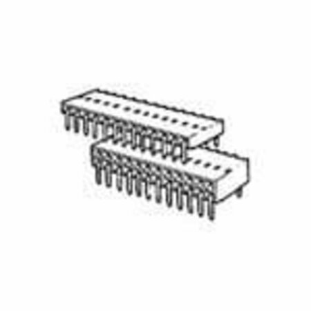 FCI Board Connector, 18 Contact(S), 2 Row(S), Female, Right Angle, 0.1 Inch Pitch, Solder Terminal,  89883-309LF